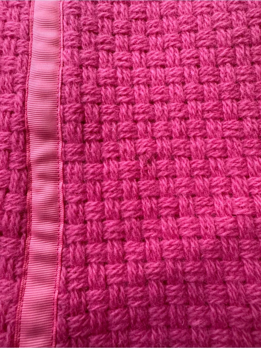 Vintage Milly Pink Basket Weave Tweed Midi Skirt Size 6 Retro Barbiecore